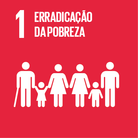 Erradicação da pobreza. Família de mãos dadas.